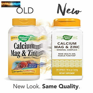 Nature's Way Calcium, Magnesium & Zinc, 765 mg per Serving, 250 Capsules