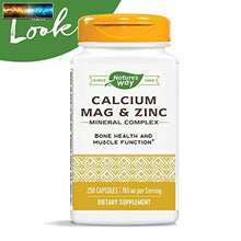 Load image into Gallery viewer, Nature&#39;s Way Calcium, Magnesium &amp; Zinc, 765 mg per Serving, 250 Capsules
