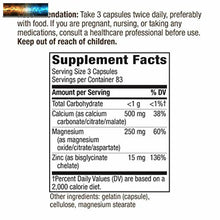 Cargar imagen en el visor de la galería, Nature&#39;s Way Calcium, Magnesium &amp; Zinc, 765 mg per Serving, 250 Capsules
