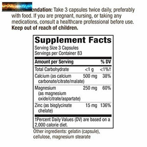 Nature's Way Calcium, Magnesium & Zinc, 765 mg per Serving, 250 Capsules