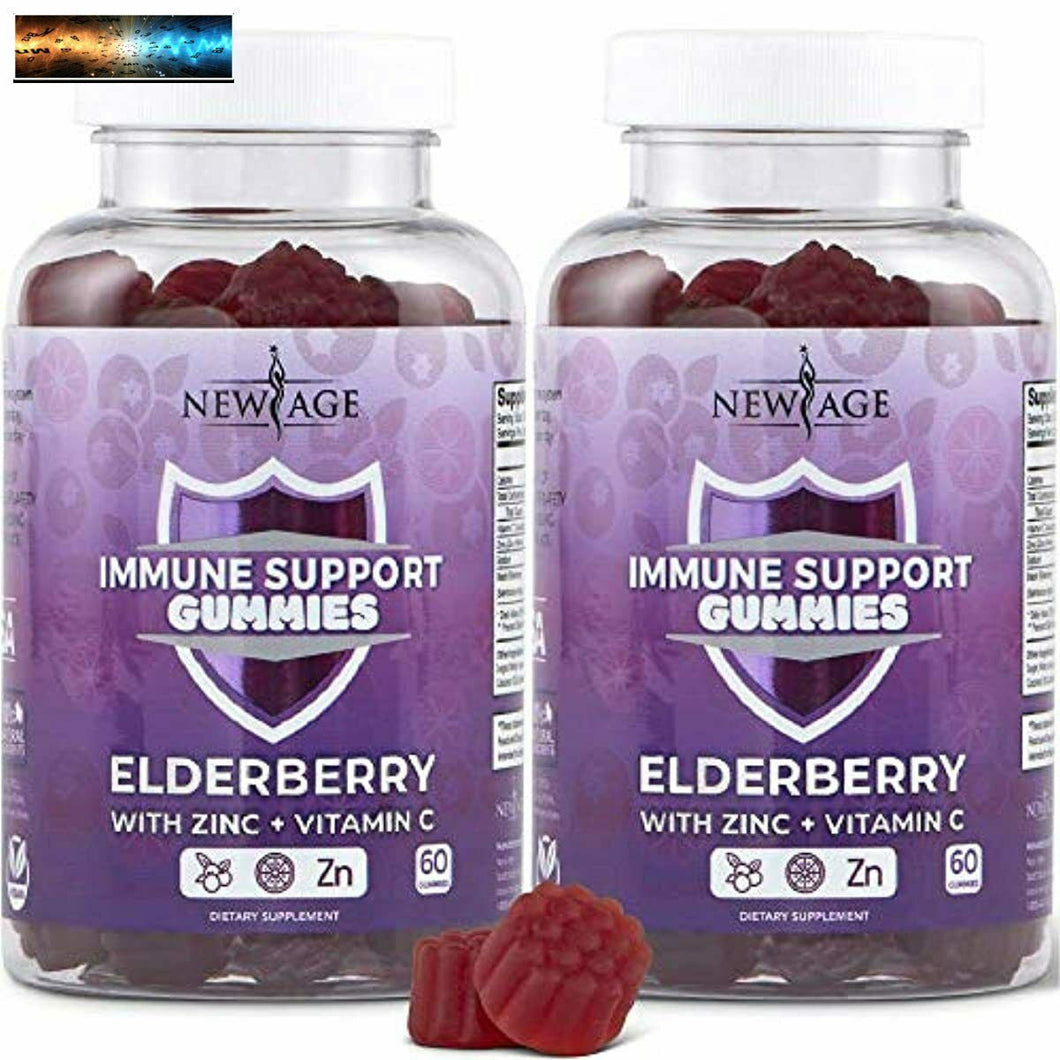Elderberry Immune System Support Gummies by NEW AGE - 2-Pack - Sambucus Black E