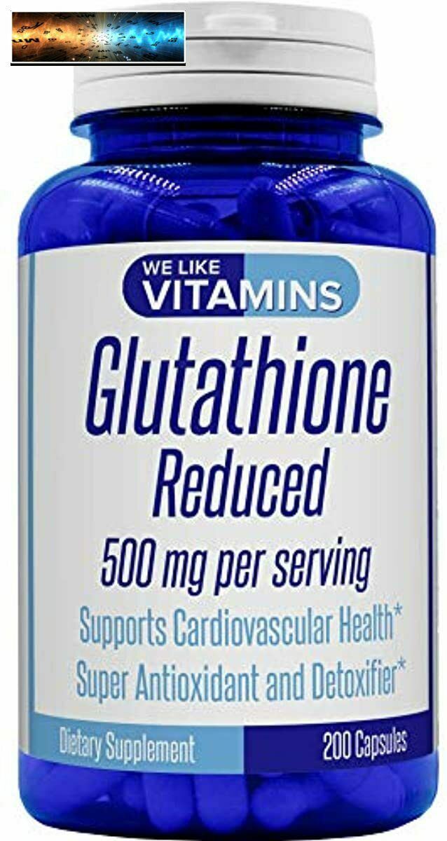 Glutathione Reduced - 200 Capsules - 500mg (per Serving, 100 Servings) - Super A