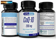 Load image into Gallery viewer, CoQ10 200mg - 120 Capsules CoQ-10 - Vegetarian Capsule - Antioxidant Co Q-10 Coe
