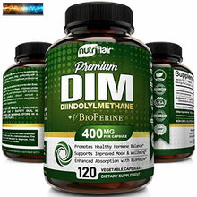 Carica l&#39;immagine nel visualizzatore di Gallery, NutriFlair DIM Supplement 400mg with Bioperine, 120 Capsules - Diindolylmethane
