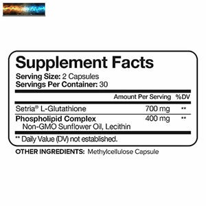 Nutrivein Liposomal Glutathione Setria® 700mg - 60 Capsules - Pure Reduced Glut