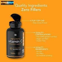 Charger l&#39;image dans la galerie, Vitamin C 1000mg (240 Veggie-Capsules) | Non-GMO Project Verified Vitamin C Supp
