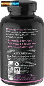 Evening Primrose Oil (1300mg) 120 Liquid Softgels ~ Cold-Pressed with No fillers
