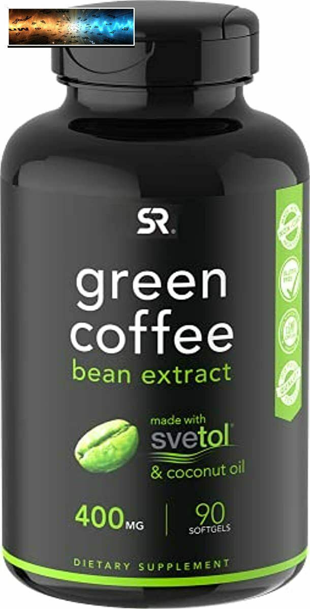 SVETOL Green Coffee Bean Extract, 90 Liquid Softgels with 400mg of Clinically-Pr