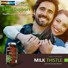 Load image into Gallery viewer, Organic Milk Thistle Capsules, 1500mg 4X Concentrated Extract with Silymarin is
