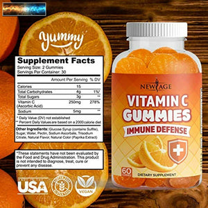 Vitamin C Gummies by New Age - Vitamin C 250mg Gummy - Supports Immune System &