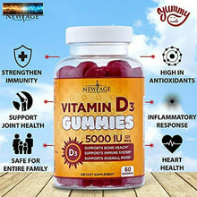Load image into Gallery viewer, Vitamin D3 5000 IU 125mcg Gummies by New Age - 2 Pack - Support Immune Health -
