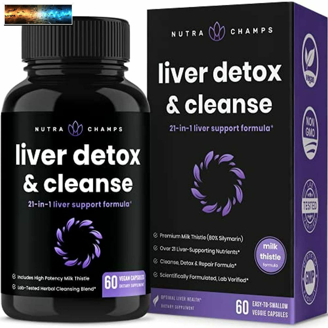 Liver Cleanse Detox & Repair Formula | 25+ Herbs: Milk Thistle Extract with Sily