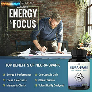 NeuraSpark Premium Brain Supplement for Focus, Memory, Energy, Clarity - Nootrop