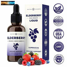 Load image into Gallery viewer, Organic Elderberry Syrup Liquid Extract for Kids &amp; Adults - Sugar-Free Vegan Sam
