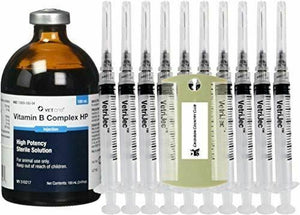 Vitamin B Complex High Potency for Goats Dogs Swine 100 mL with (10) 3 mL/cc Lue