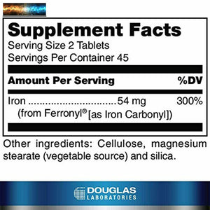 Douglas Laboratories - Timed Released Iron - Helps Support Anemia, Lethargy, Tir