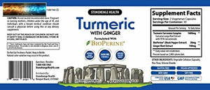 Stonehenge Health Turmeric Curcumin with Ginger - High Potency - 1,600 mg Turmer