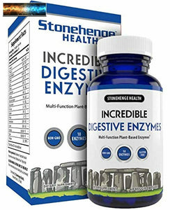 Stonehenge Health Incredible Digestive Enzymes - 18 -Based Enzymes - Lipase, Lac