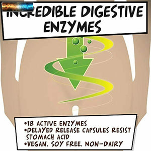 Stonehenge Health Incredible Digestive Enzymes - 18 -Based Enzymes - Lipase, Lac