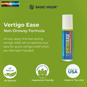 Basic Vigor Vertigo Ease Roll-On (10ml) - Natural & Fast-Acting Vertigo Relief,