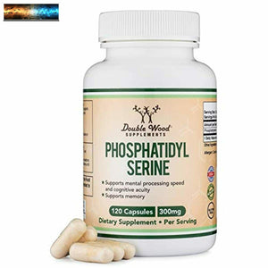 PhosphatidylSerine 300mg Per Serving, Made in the USA, 120 Capsules (Phosphatidy
