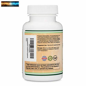 PhosphatidylSerine 300mg Per Serving, Made in the USA, 120 Capsules (Phosphatidy