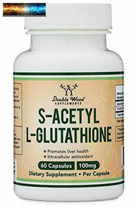 S-Acetyl L-Glutathione Capsules - 100mg, Made and Tested in the USA, 60 Count (A