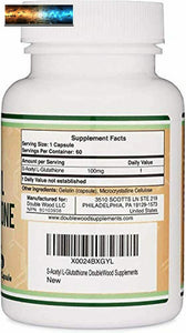 S-Acetyl L-Glutathione Capsules - 100mg, Made and Tested in the USA, 60 Count (A