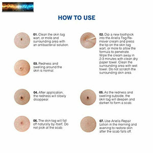 Amada Pure Mole Corrector & Skin Tag Remover and Repair Lotion Set, Remove Moles