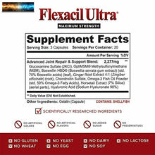 Load image into Gallery viewer, Flexacil Ultra - Maximum Strength Joint Pain Relief Supplement (3 Bottles) | Glu
