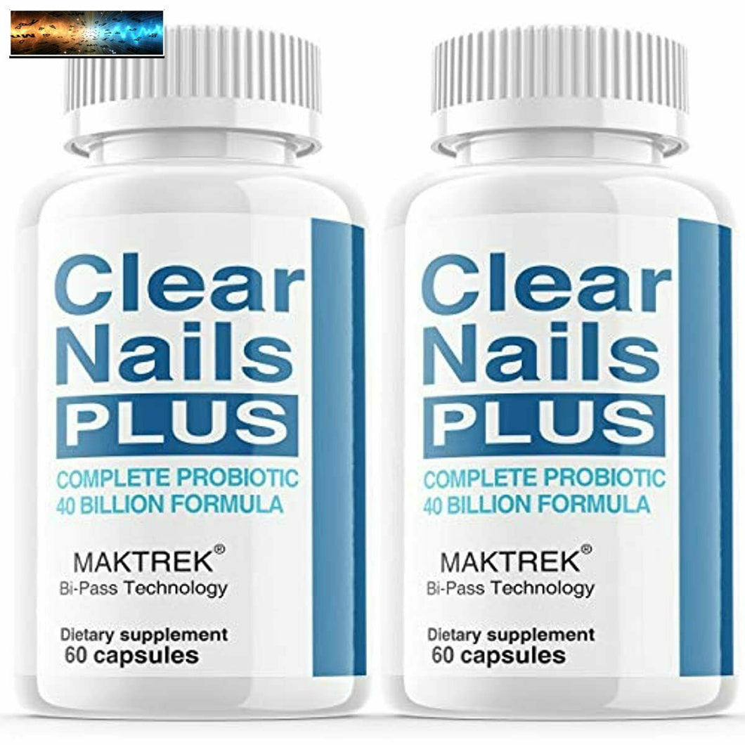 (2 Pack) Clear Nails Plus Antifungal Probiotic Pills, Fungus Treatment, Clear Na