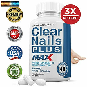 Clear Nails Plus Max Pills 40 Billion CFU Probiotic Supports Strong Healthy Hair
