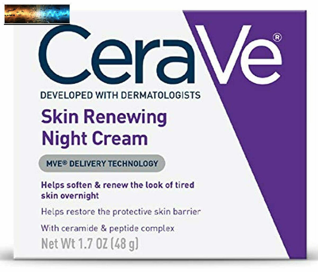 CeraVe Skin Renewing Night Cream | Niacinamide, Peptide Complex, and Hyaluronic