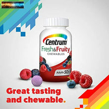 Load image into Gallery viewer, Centrum Adults 50+ Fresh &amp; Fruity Chewables Multivitamin/Multimineral Supplement
