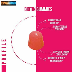 Havasu Nutrition High Potency Biotin Gummies - Natural Hair, Skin, Nail & Metabo