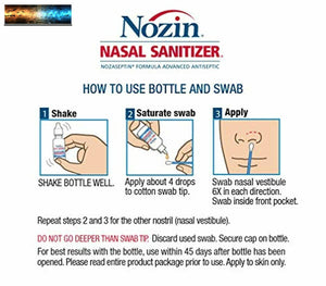 Nozin Nasal Sanitizer Antiseptic 12mL Bottle | Kills 99.99% of Germs | Lasts