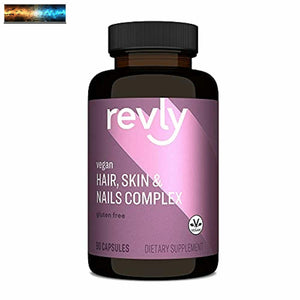 Brand - Revly Vegan Hair, Skin, & Nails Complex with Biotin 2000 mcg, 90 Capsul