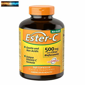 American Health Ester-C 500 mg with Citrus Bioflavonoids - 240 Capsules - Gentle