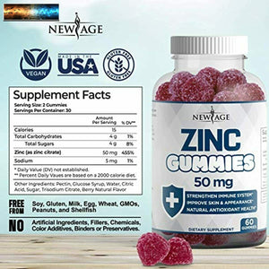 Zink Gummies - 2 Pack - Hohe Potenz Immune Booster Zink Ergänzung, Immune Defe