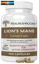 Carica l&#39;immagine nel visualizzatore di Gallery, Lions Mane Mushroom Cognition Capsules (120 Capsules) Powder
