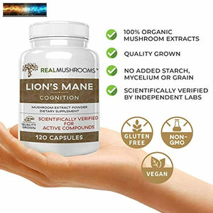 Lions Mane Mushroom Cognition Capsules (120 Capsules) Powder