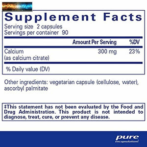 Pure Encapsulations Calcium (Citrate) Supplément Pour OS et Dents, Côlon He