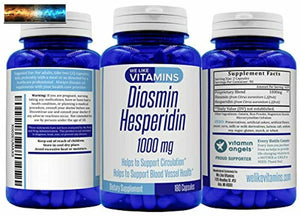 Diosmin Hespéridine 1000mg par Portion – 180 Capsules – 90 Jour Fournitures -