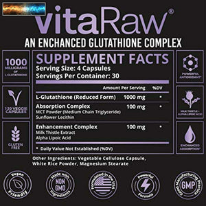 Glutathion 1000mg Immune Unterstützung, Leber Detox & Reinigen, Gehirn Booster,
