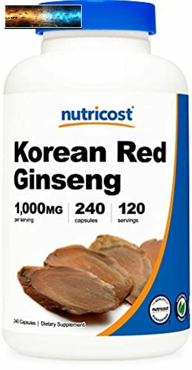 Nutricost Coréen Ginseng 500mg, 240 Capsules - 1000mg Extra Force Portion Siz