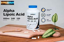 Carica l&#39;immagine nel visualizzatore di Gallery, Nutricost Acido Alfa Lipoico 600mg per Porzione, 240 Pillole - senza Glutine,
