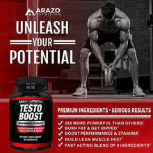 Cargar imagen en el visor de la galería, Arazo Nutrition Testoboost Puissant &amp; Naturel Herbes Tribulus 90 Capuchons
