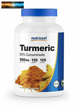 이미지를 갤러리 뷰어에 로드 , Nutricost Curcuma Curcumine Avec Bioperine (95% Curcuminoïdes) 120 Gélules, 500m
