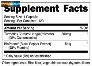 Nutricost Curcuma Curcumine Avec Bioperine (95% Curcuminoïdes) 120 Gélules, 500m