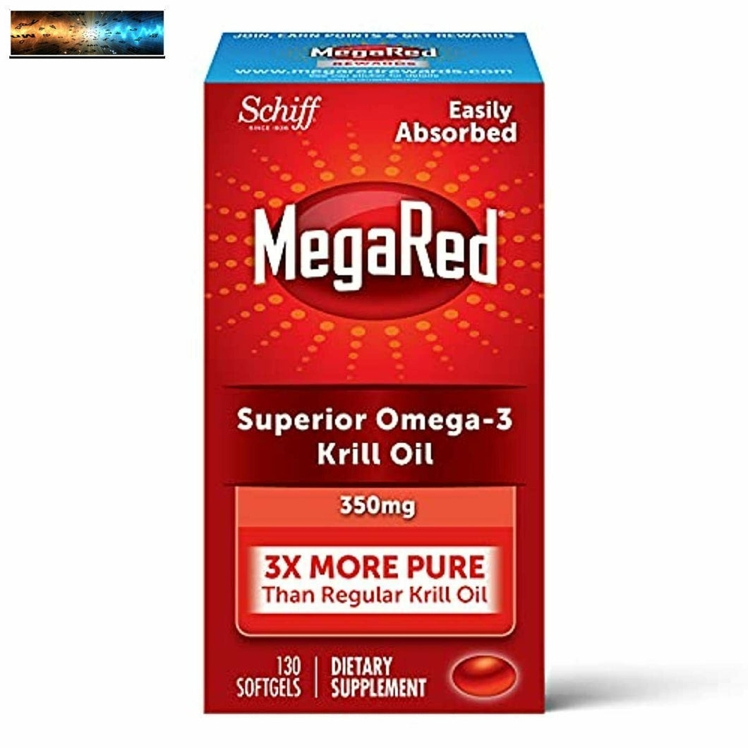 Megared Omega-3 Krill Aceite 350mg Cápsulas (130 Count En Botella ), Epa Y Dha